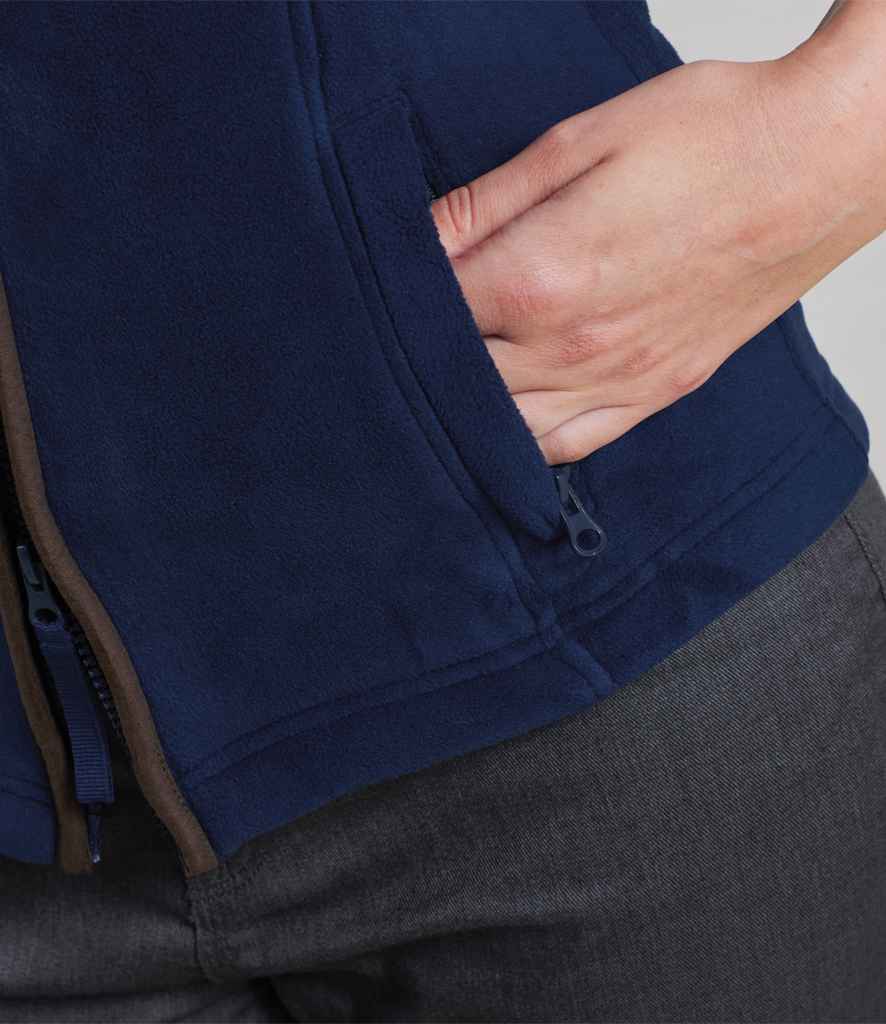 Premier Ladies Artisan Fleece Gilet Navy/Brown