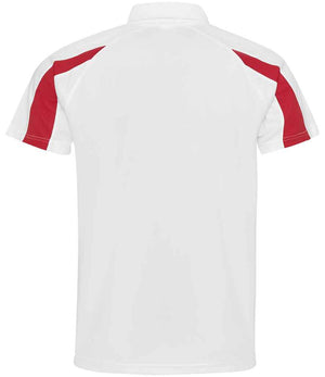 AWDis Cool Contrast Polo Shirt Arctic White/Fire Red