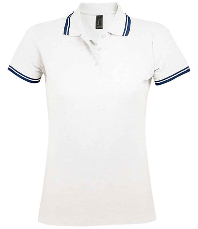 Branded SOL'S Ladies Pasadena Tipped Cotton Piqué Polo Shirt