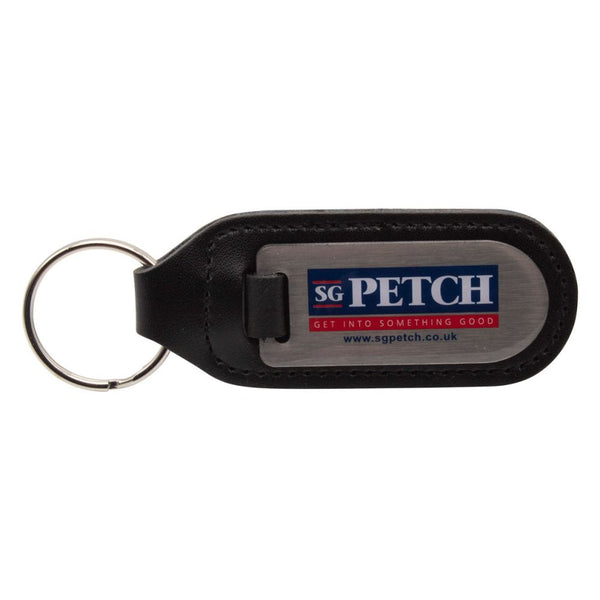 Branded Leather Effect Keyring (Full Colour Print)