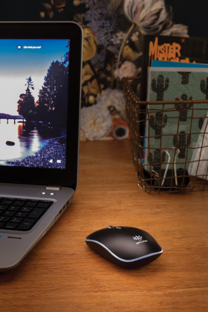 Branded Light up logo wireless mouse