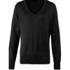 Premier Ladies Knitted Cotton Acrylic V Neck Sweater