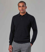 Branded Brook Taverner Casper Knitted Long Sleeve Polo Shirt