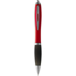 Nash ballpoint pen coloured barrel and black grip in red