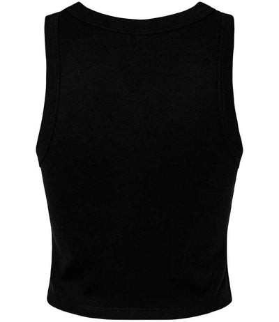 Bella Ladies Micro Rib Racer Tank Top Solid Black Blend