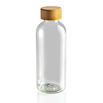Branded GRS RPET bottle with bamboo lid