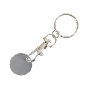 Aluminium 12-sided GBP Trolley Coin On Trigger Clip + Split Ring