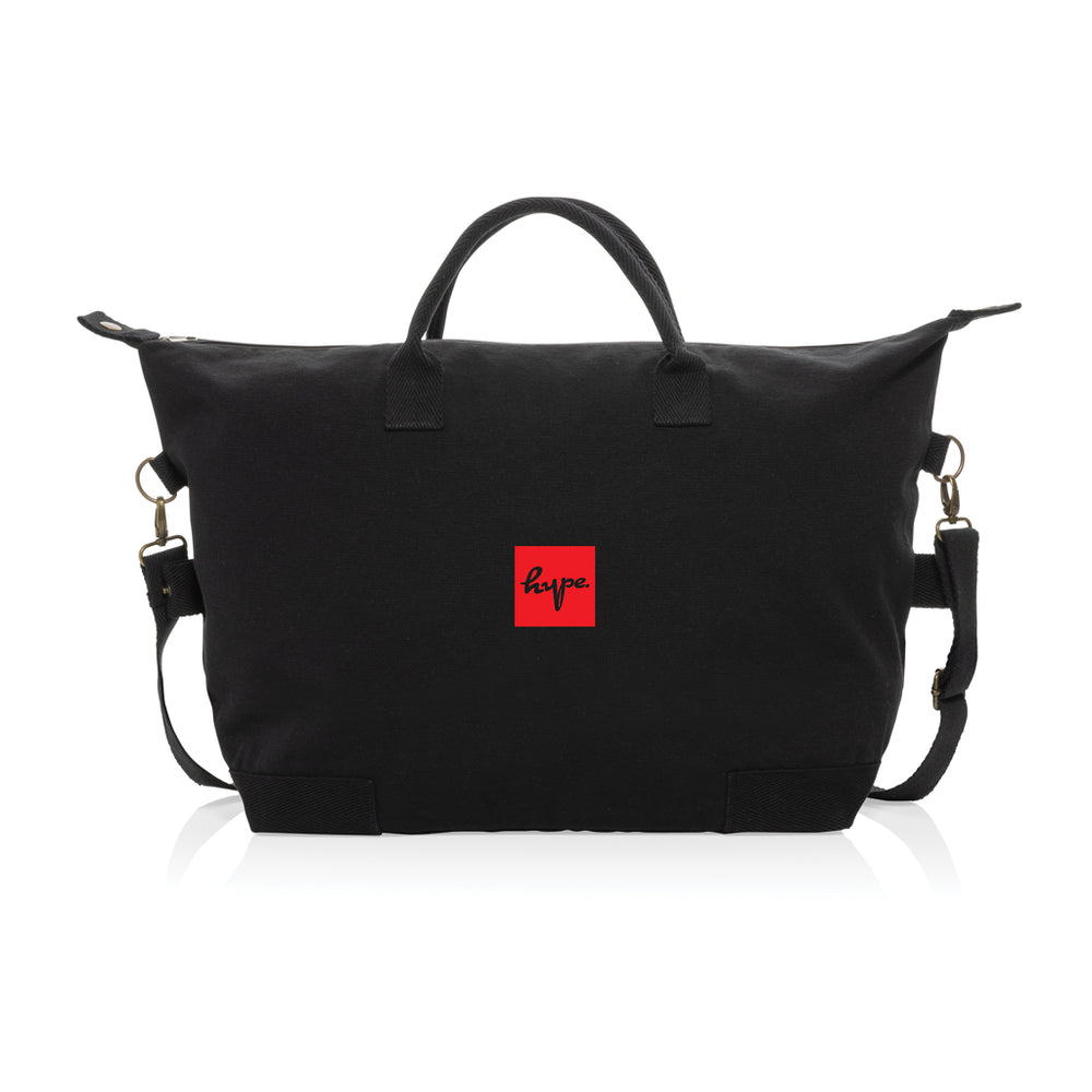 Branded Kezar AWARE™ 500 gsm recycled canvas deluxe weekend bag
