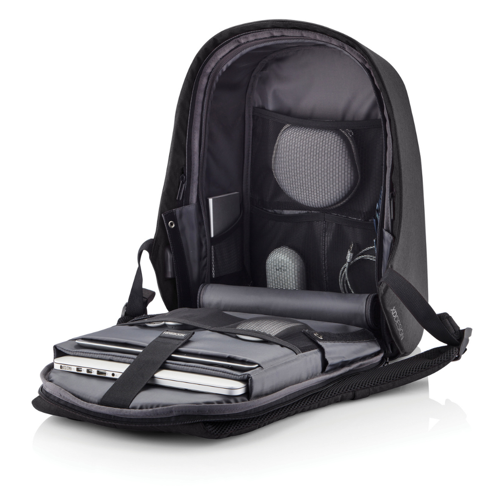 Bobby Hero Small, Anti-theft backpack Black, Black