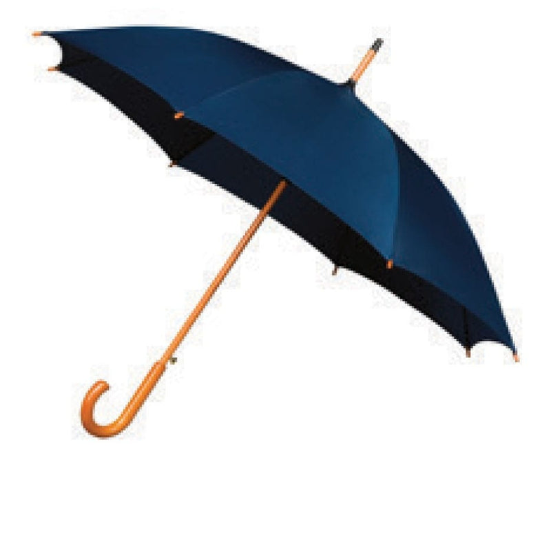 Classic Automatic Walking Umbrella with Wooden Crook Handle - 1050mm
