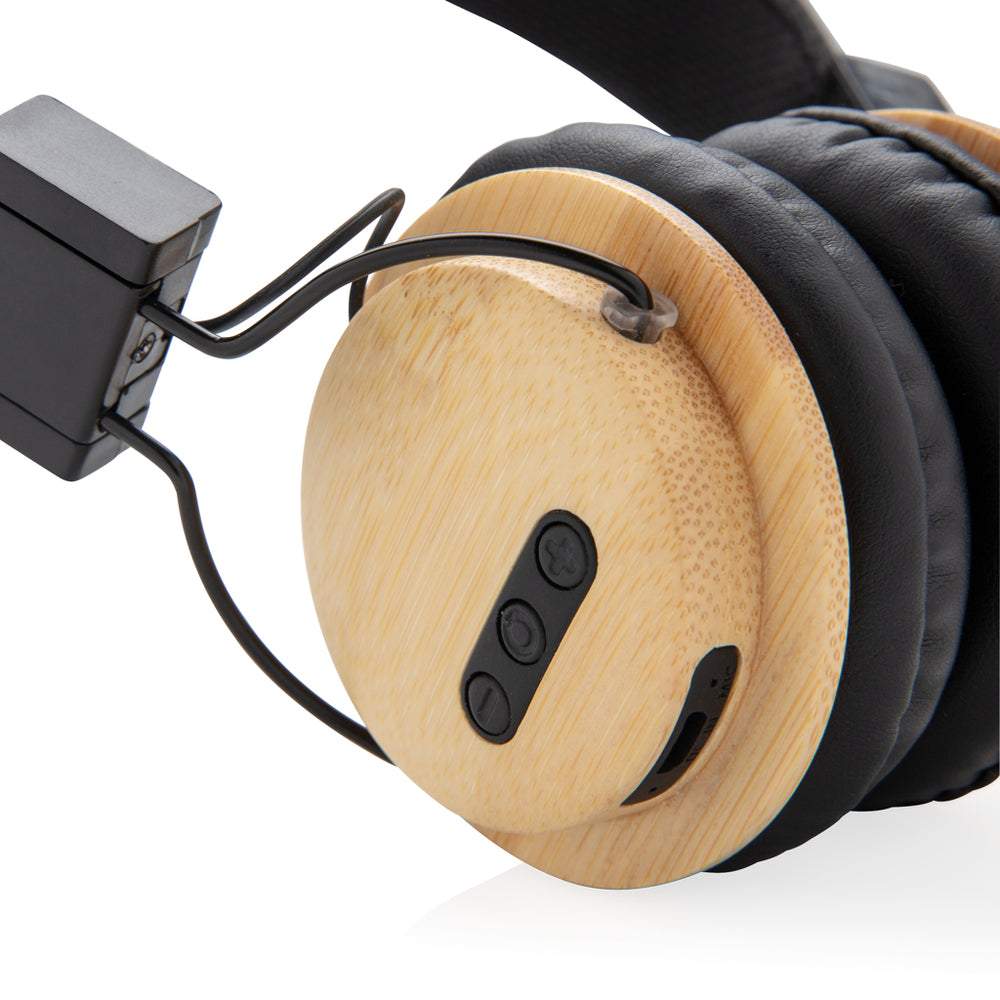 Branded Bamboo wireless headphone