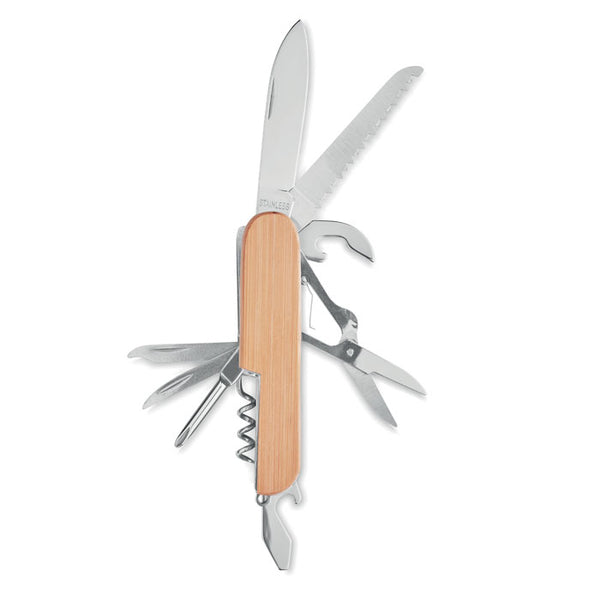 Multi tool pocket knife bamboo