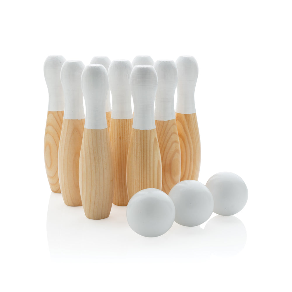 Branded Wooden skittles set