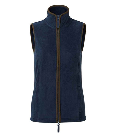 Premier Ladies Artisan Fleece Gilet Navy/Brown