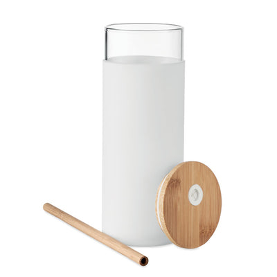 Glass tumbler 450ml bamboo lid