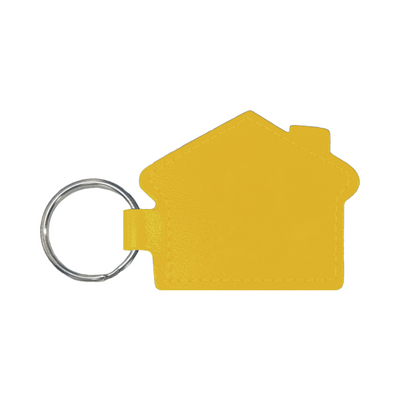 Branded Real Leather House Shaped Keyfob - 2 Sides