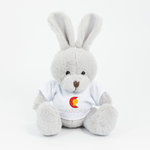 Cute Easter Bunny Soft Toy in a White T-shirt with your brand logo printed in full colour 