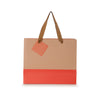 NATURAL paper bag, with gusset, handles and handtag