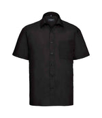 Russell Collection Short Sleeve Easy Care Poplin Shirt Black