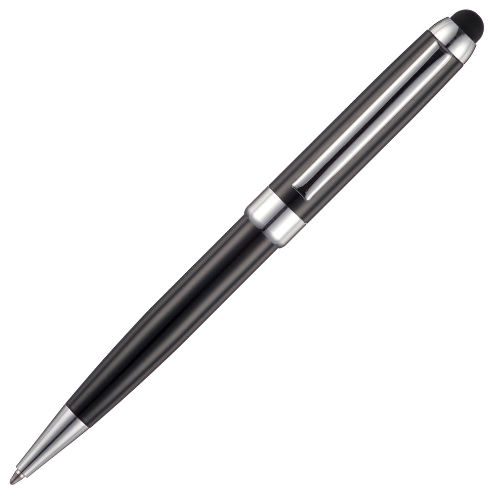 Branded ASTON STYLUS ball pen with chrome trim