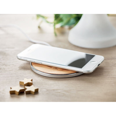 Bamboo and Aluminium wireless charger 10W