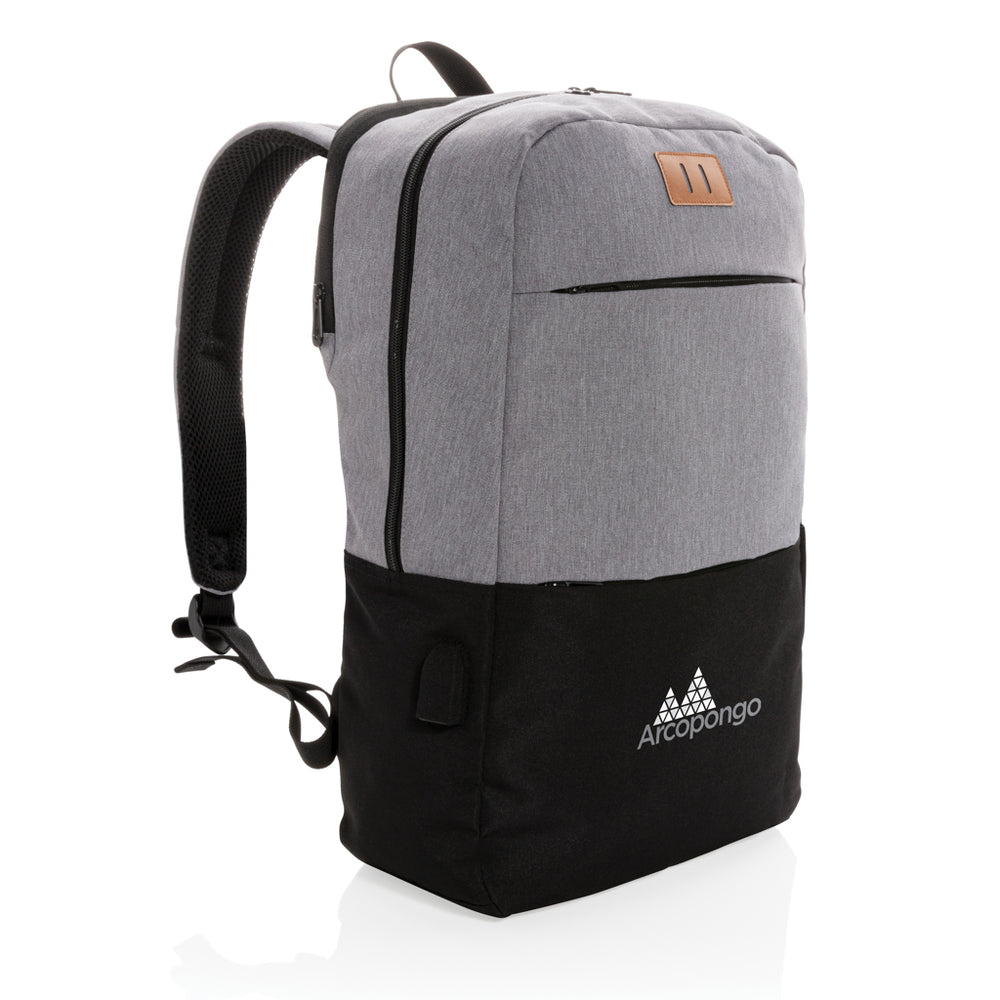 Branded Modern 15.6" USB & RFID laptop backpack PVC free