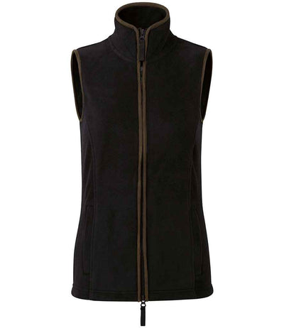 Premier Ladies Artisan Fleece Gilet Black/Brown