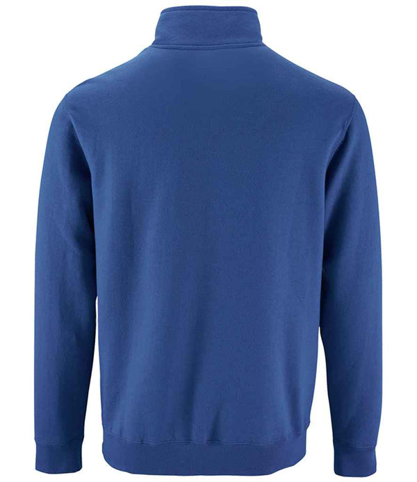 SOL'S Stan Contrast Zip Neck Sweatshirt Royal Blue