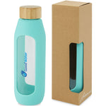 Tidan 600 ml borosilicate glass bottle with silicone grip