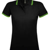 Branded SOL'S Ladies Pasadena Tipped Cotton Piqué Polo Shirt