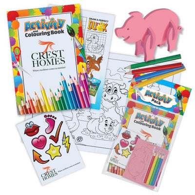 Activity Packs with Booklet, Colouring Pencils, Stickers and Foam Puzzle