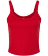 Bella Ladies Micro Rib Spaghetti Strap Tank Top Solid Red Blend