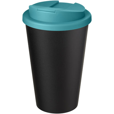 Branded Americano® Eco 350 ml recycled tumbler with spill-proof lid