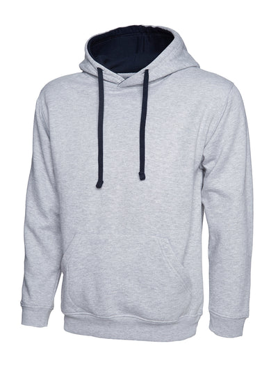 Branded Contrast Hooded Sweatshirt