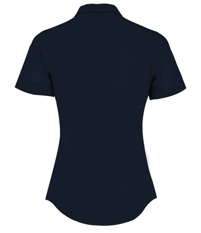 Kustom Kit Ladies Short Sleeve Tailored Poplin Shirt Dark Navy