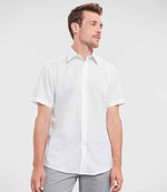 Russell Collection Short Sleeve Tailored Oxford Shirt