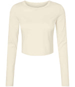 Bella Micro Rib Long Sleeve Baby T-Shirt Solid Natural Blend