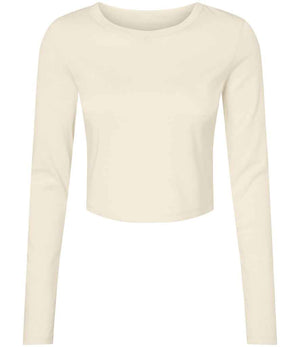 Bella Micro Rib Long Sleeve Baby T-Shirt Solid Natural Blend