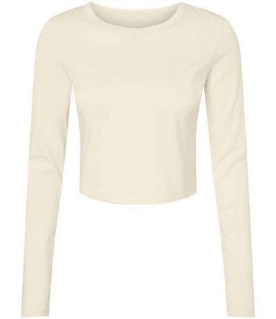 Bella Micro Rib Long Sleeve Baby T-Shirt Solid Natural Blend