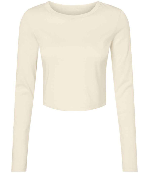 Bella Micro Rib Long Sleeve Baby T-Shirt Solid Natural Blend