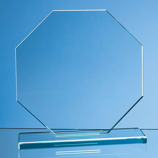 Branded 20cm x 20cm x 12mm Jade Glass Octagon Award