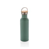 Modern stainless steel bottle with bamboo lid