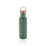 Modern stainless steel bottle with bamboo lid