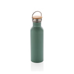 Branded Modern stainless steel bottle with bamboo lid