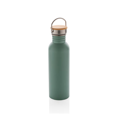 Branded Modern stainless steel bottle with bamboo lid