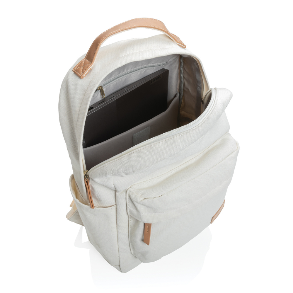 Branded Impact AWARE™ 16 oz. recycled canvas backpack