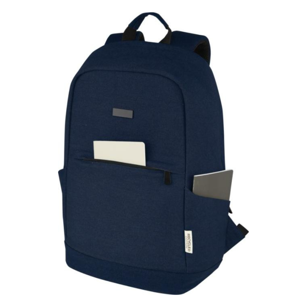 Branded Joey 15.6" GRS recycled canvas anti-theft laptop backpack 18L