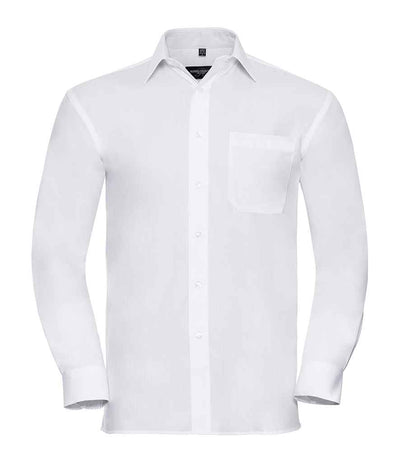 Russell Collection Long Sleeve Easy Care Cotton Poplin Shirt