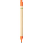 Berk recycled carton and corn plastic ballpoint pen in orange