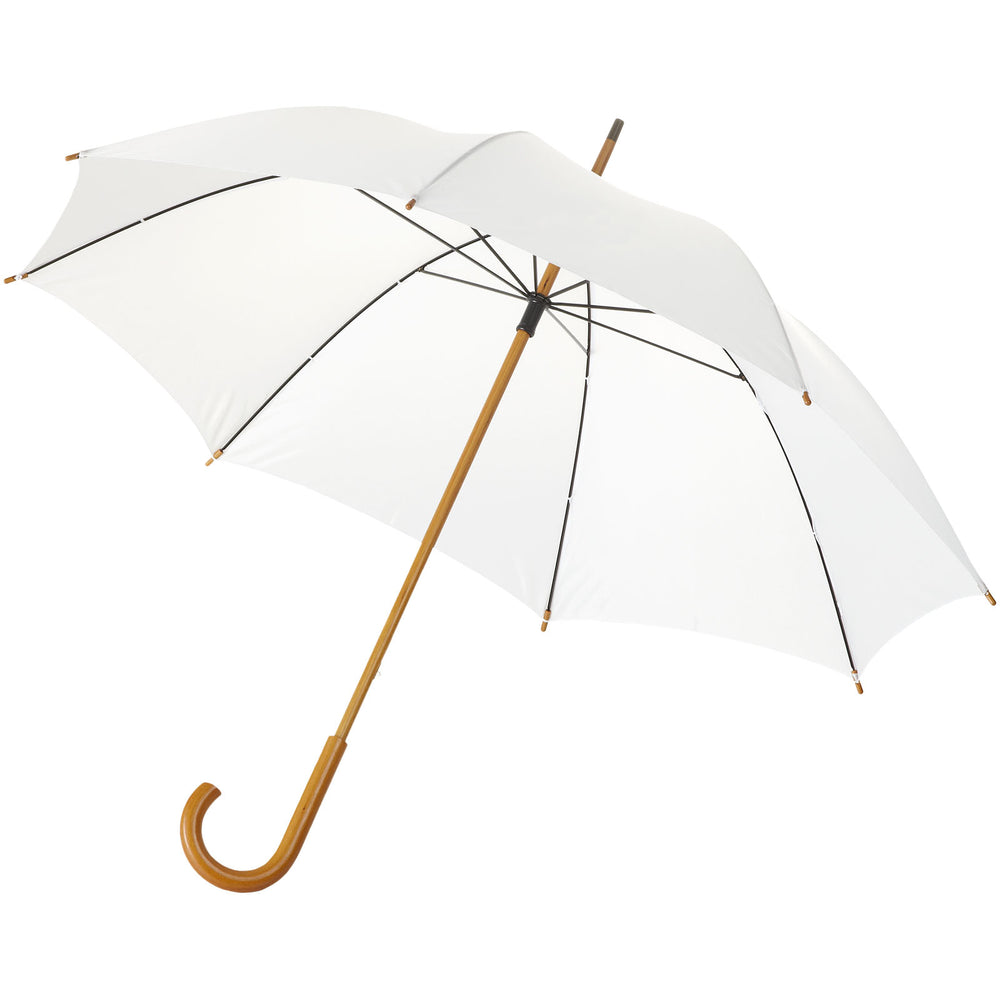 Branded Jova 23" umbrella with wooden shaft and handle
